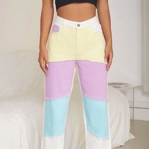 Color block jeans